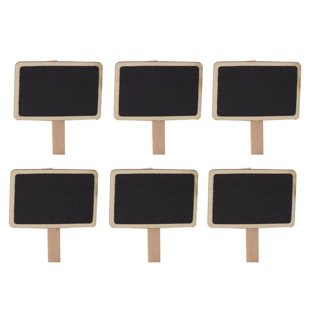 Mini Chalkboard Blackboard Message Wooden Sign Halloween Christmas Clip Holder Photo Clip Photo Holder Decorative Clip 30Pcs