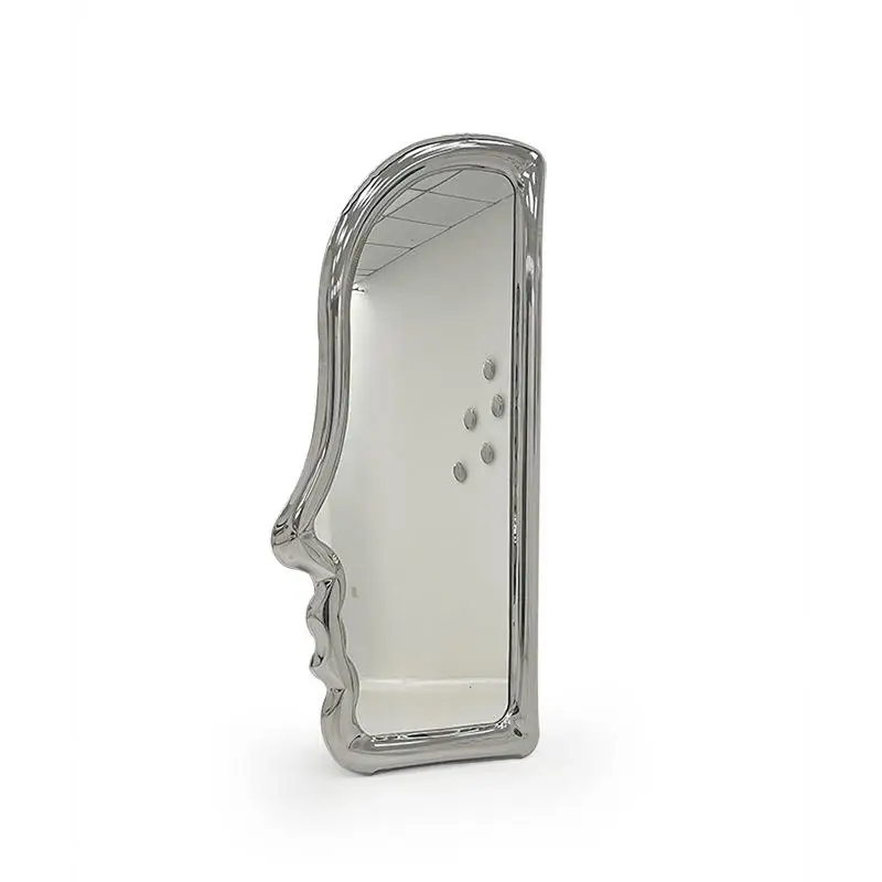 

Stainless steel full-length mirror, floor-to-ceiling side face and whole body, wall-mounted clothing store decorative mirror