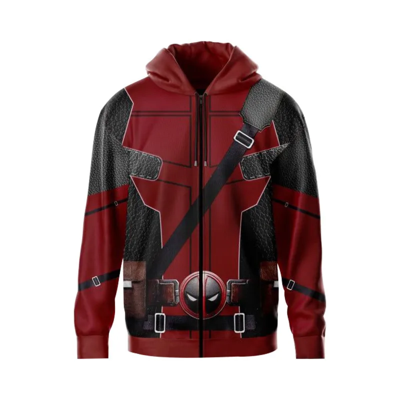 Deadpooled Wolverined Cosplay Hoodie Superhero 3D Polyester Autumn Halloween Unisex Jacket Thin Party Deadpooled Costume