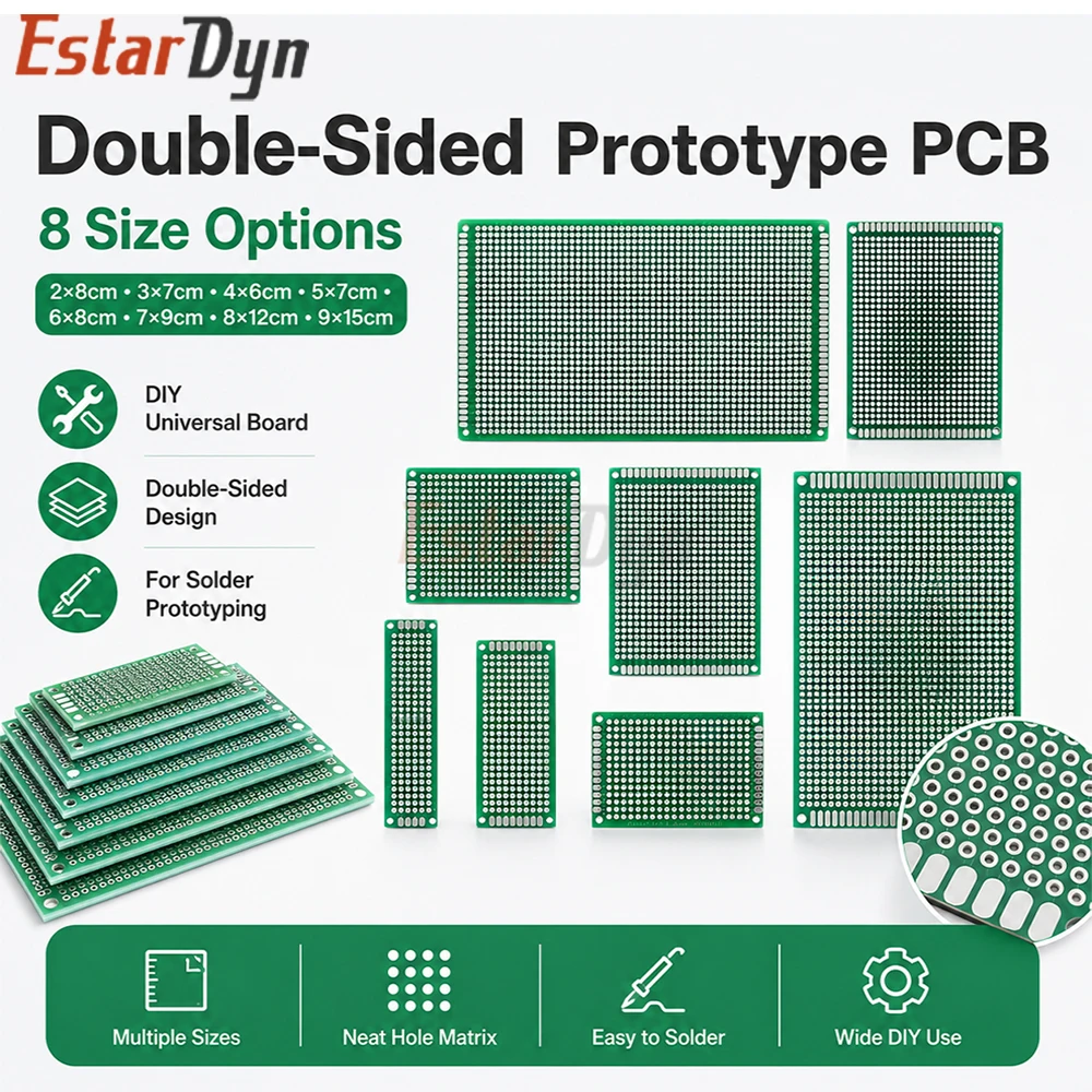 Estardyn 9x15 8x12 7x9 6x8 5x7 4x6 3x7 2x8 cm Double Side Prototype Diy Universal Printed Circuit PCB Board Protoboard For DIY