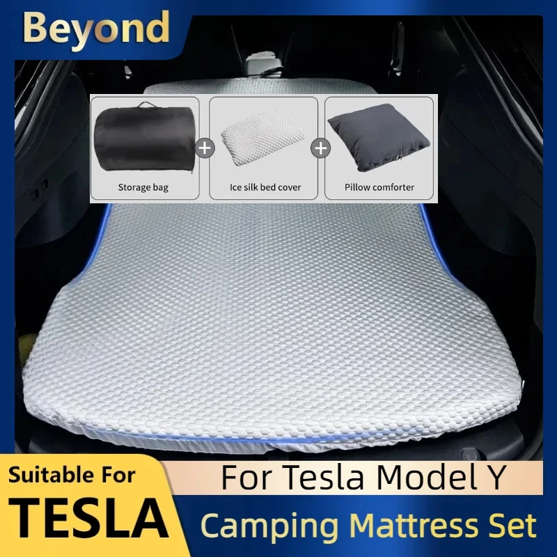 Camping Mattress Set For Tesla Model Y 2023 2024 Portable Foldable Travel Sleeping Outdoor Memory Foam Mattress Car Accessories