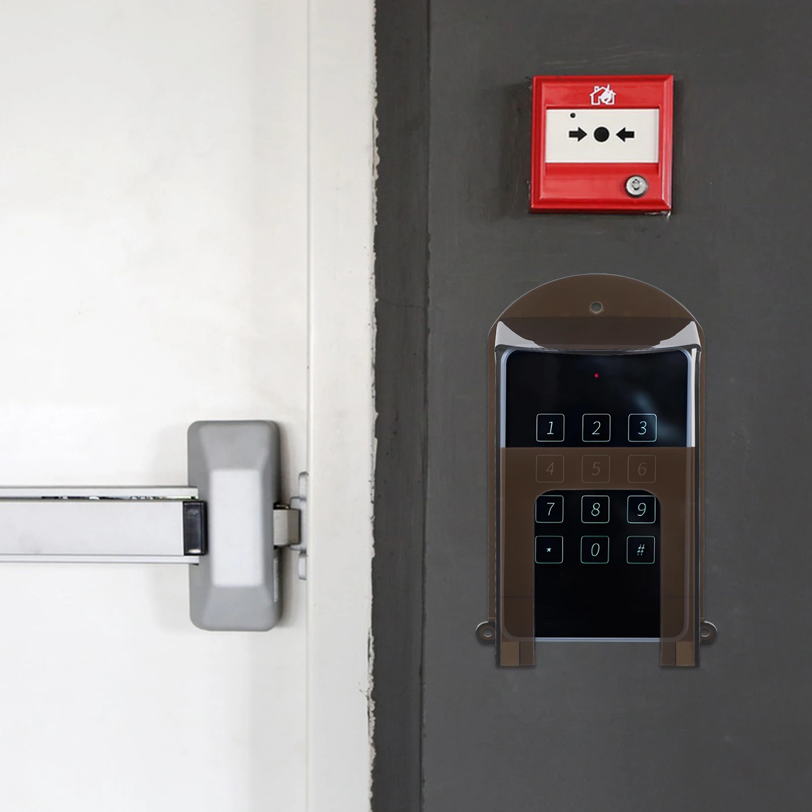 Timbre Cubierta de lluvia Control de acceso Protector de teclado impermeable Escudo impermeable Resistente a la intemperie Negro