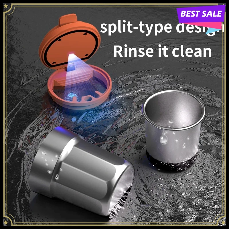 New Car Ashtray Coffee Cup Style with LED Light Metal Lining ABS Shell Storage Cup car accessories Suitable for BMW KIA Audi