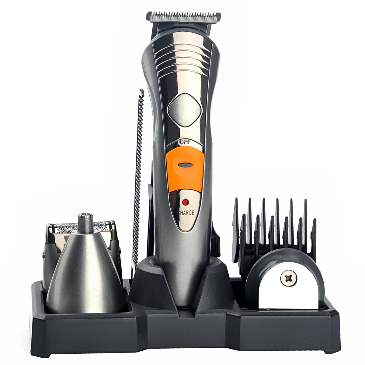 

Facial Grooming Kit Rechargeable Electric Shaver Trimmer 3mm 6mm 10mm Comb Washable Shaver Set Stainless Steel Blade Body