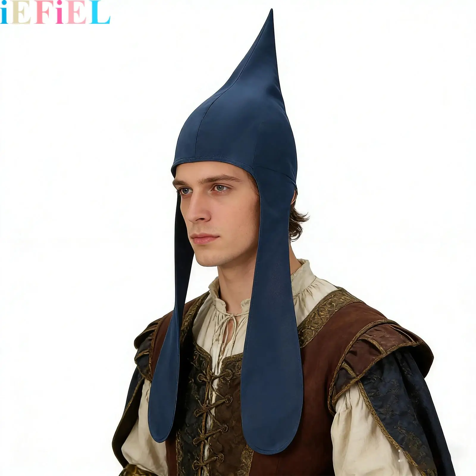 

Men Medieval Cosplay Ear-protective Hooded Headscarves Headwear Victorian for Men Halloween Dress Up Accessory