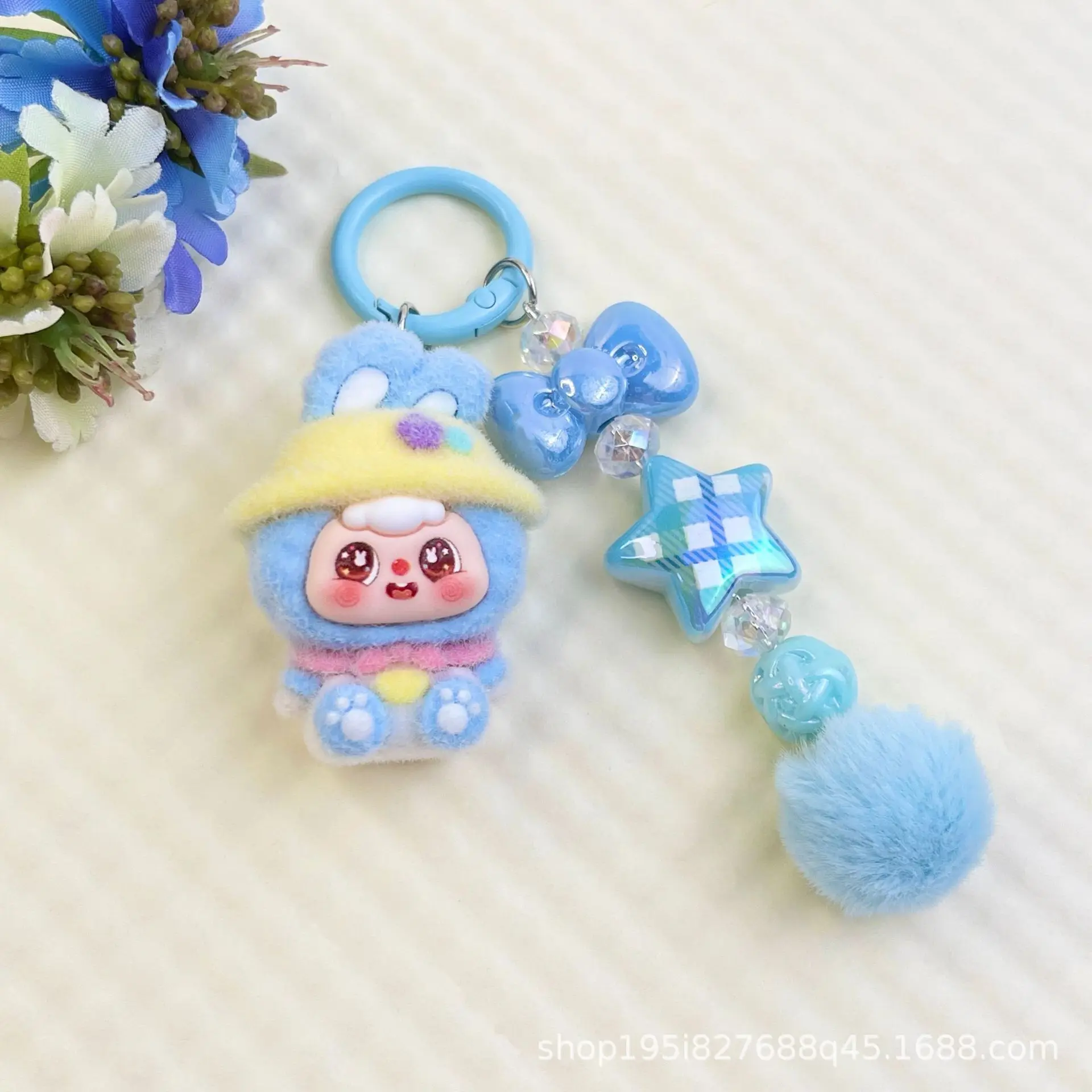 1PCSNew سلسلة مفاتيح سيارة للزوجين على شكل أذن أرنب ديكور هانر سلسلة مفاتيح عصرية