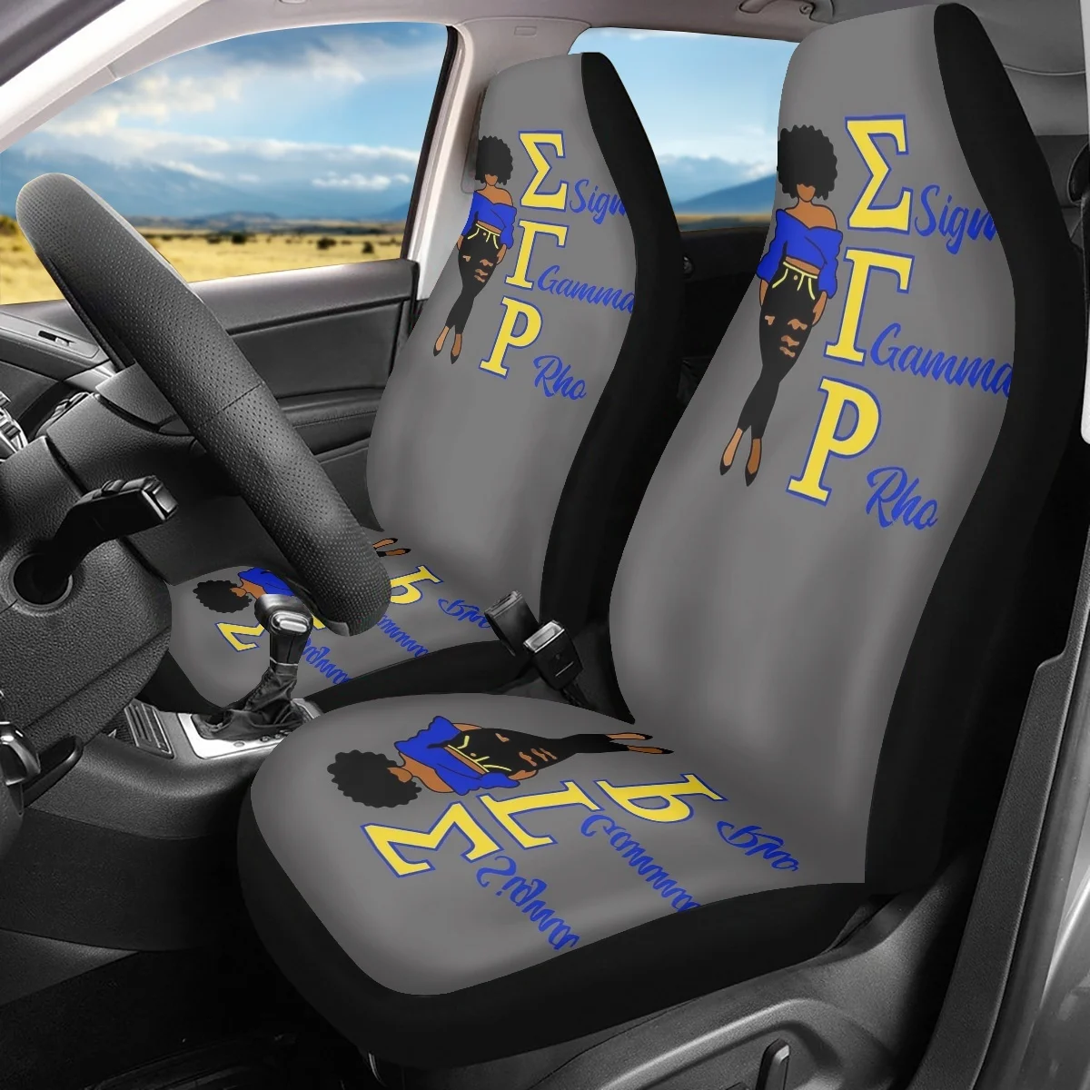 Car Seat Cover Sigma Gamma Rho Design Set of 2Pcs Universal Cushion Covers Fit Most Vehicle Sedan Car Interior Accessories