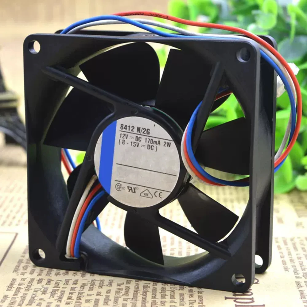 

Cooling Fan 8412 N/2G DC 12V 170mA 2W 8025 80X80X25mm 3-Wire