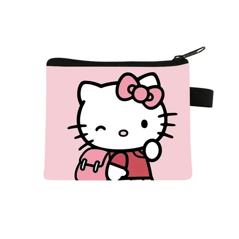 

Sanrio Hello Kitty Woman Purse Girl Cartoon Pu Leather Change Card Storage Small Purse Children Large Capacity Portable Coin Bag