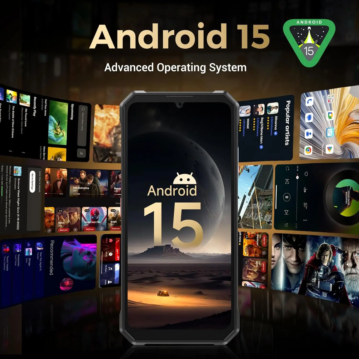 FOSSIBOT F109S 4G هاتف خارجي متين غير مقفول: 24 جيجابايت رام + 256 جيجابايت، 6.745 بوصة HD+/1.32 بوصة IPS، 10600 مللي أمبير، Android 15، كاميرا 50 ميجابكسل، IP68/IP69 #6