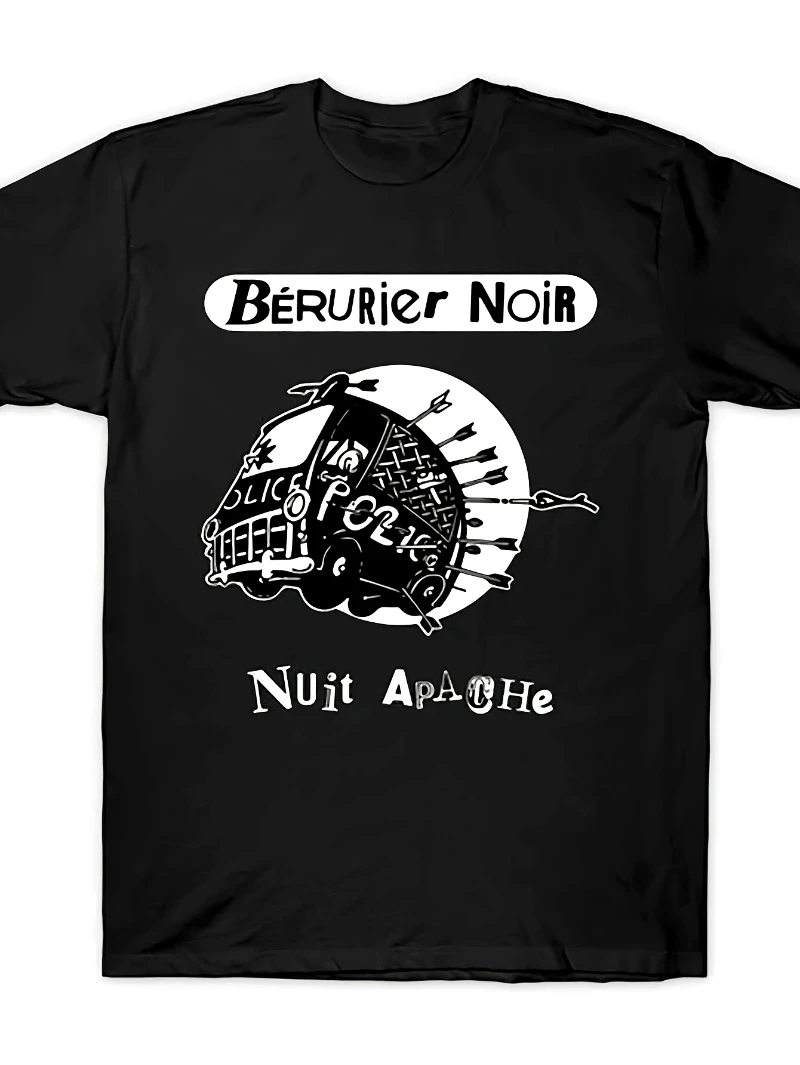 Berurier Noir Men's Retro T-Shirt, Crew Neck, Machine Washable, Suitable for All Seasons, Regular Fit, Summer Printed T-Shirt