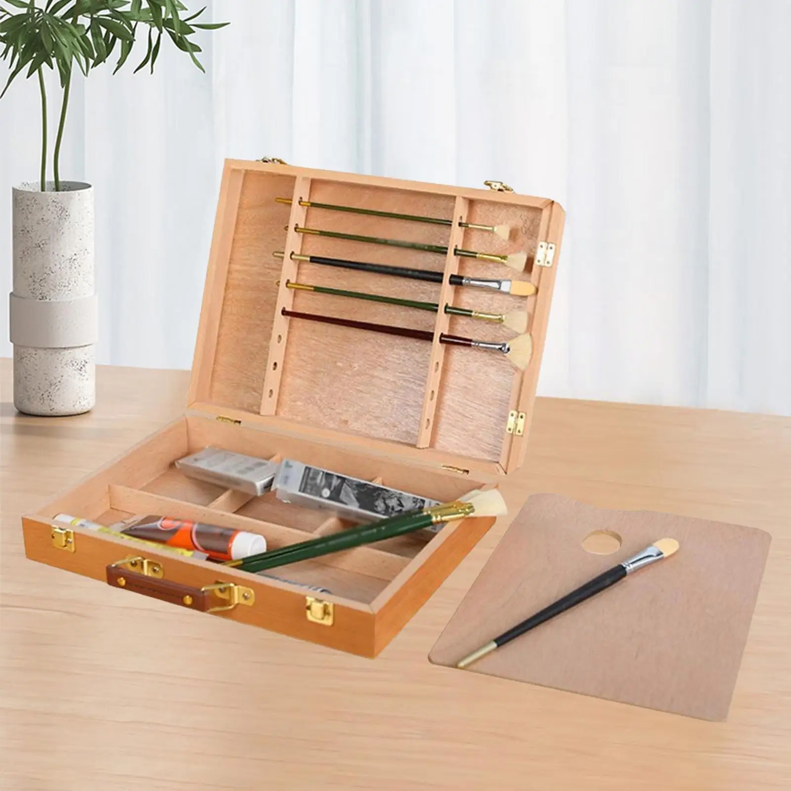 

Artist Supplies Box Container Portable Organizer for Pencil Markers Brushes