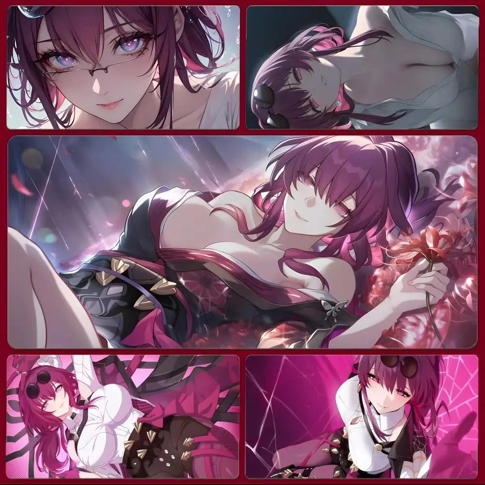 game fantasy H-Honkai Star Rail Kafka Mouse Pad Large Gaming Mousepad with Stitched Edges Thickened Desk Mat PC