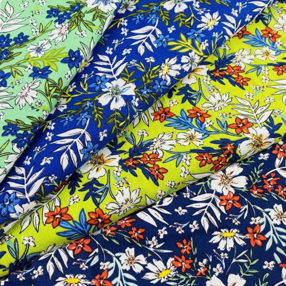 Plant Grass Leaves 40S Tissun Liberty Cotton Poplin Fabric For Kids Baby Sewing Cloth Dresses Skirt DIY Handmade Patchwork Meter