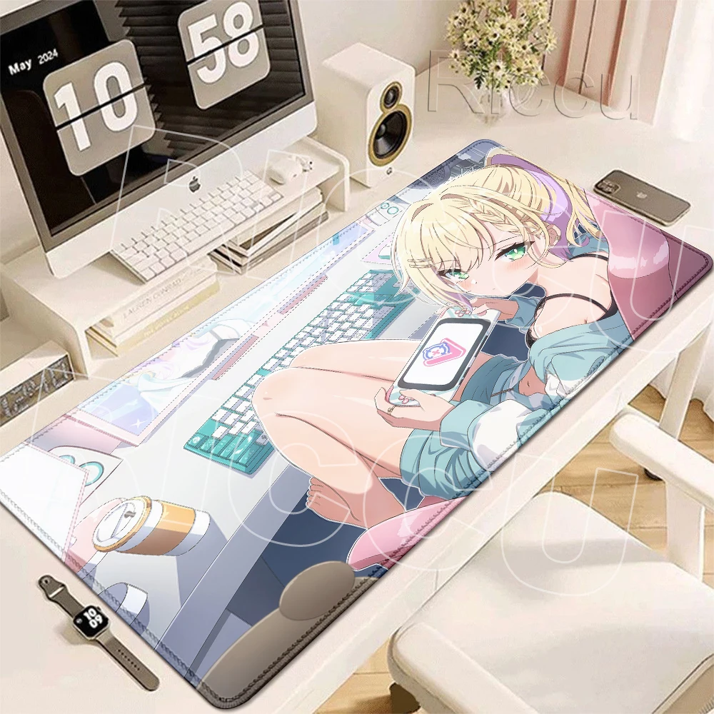 VSPO Mouse Pad Computer Accessories Keyboard Table Mat Kurumi Noah Mousepad Company Office Gaming Laptop LockEdge Rubber Deskrug
