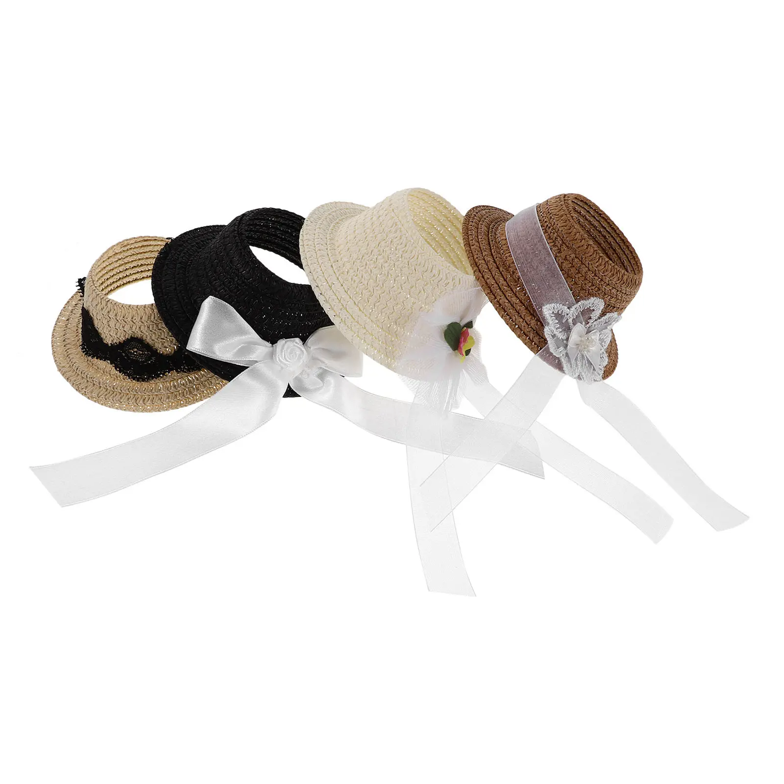 4pcs Mini Bowler Top Hats for DIY Crafts, Kids Role Play & Party Decor – Fabric Small Top Hat Set