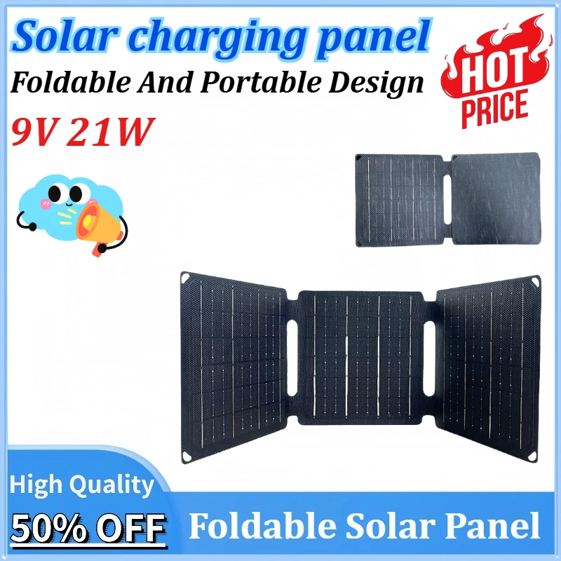 

New 21W Folding Solar Panel USB 9V Solar Charger Portable Solar Battery Power Bank for Outdoor Camping Emergency Charging