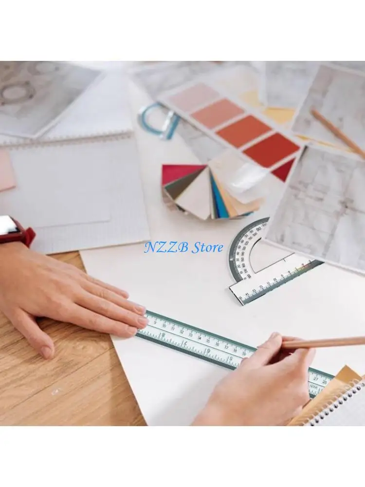 

T21F 1/4PCS Protractor Triangular Ruler Ruler DIY Craft Jewelry Making