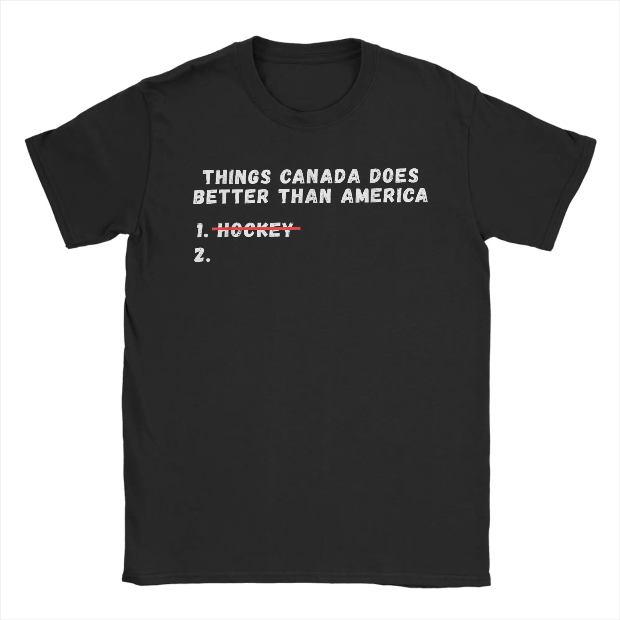 

Футболка из чистого хлопка с надписью «Things Canada Does Better Than America» для мужчин, летние футболки с круглым вырезом, футболки в стиле Харадзюку, свободная одежда больших размеров