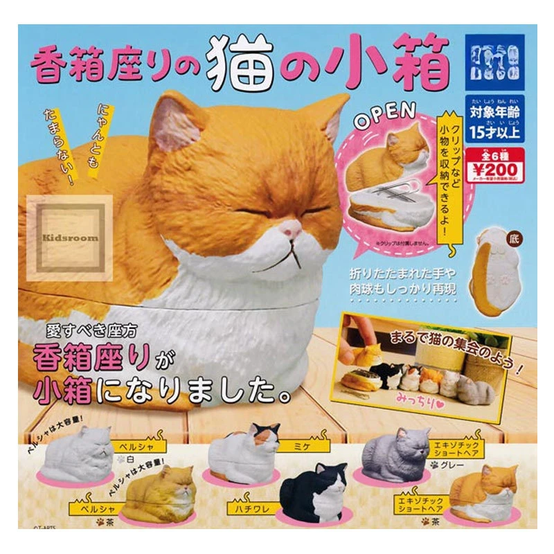 

Kawaii Japan Gashapon Figurine Anime Sleeping Cat Mini Storage Box Kitty Cute Doll Miniature Model Capsule Toys Gift