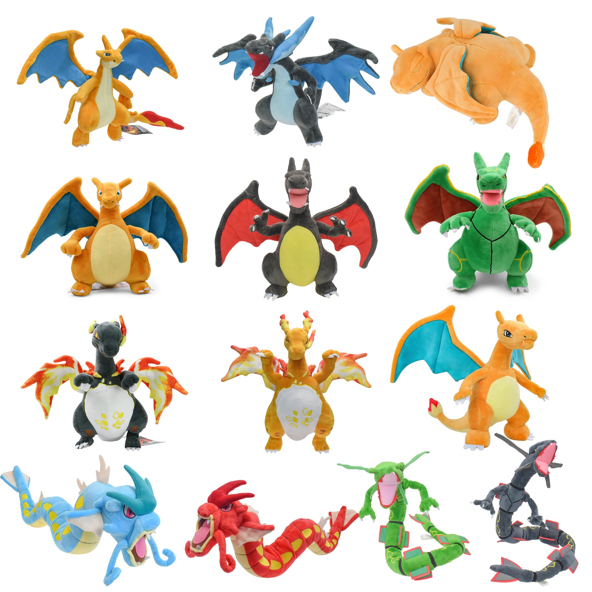 Charizard Mega Charizard X Plüschtiere Glänzende Rayquaza-Kollektion Glänzender Gyarados Weiche Cartoon Niedliche Anime-Puppe Kindergeburtstagsgeschenke – Detail 1