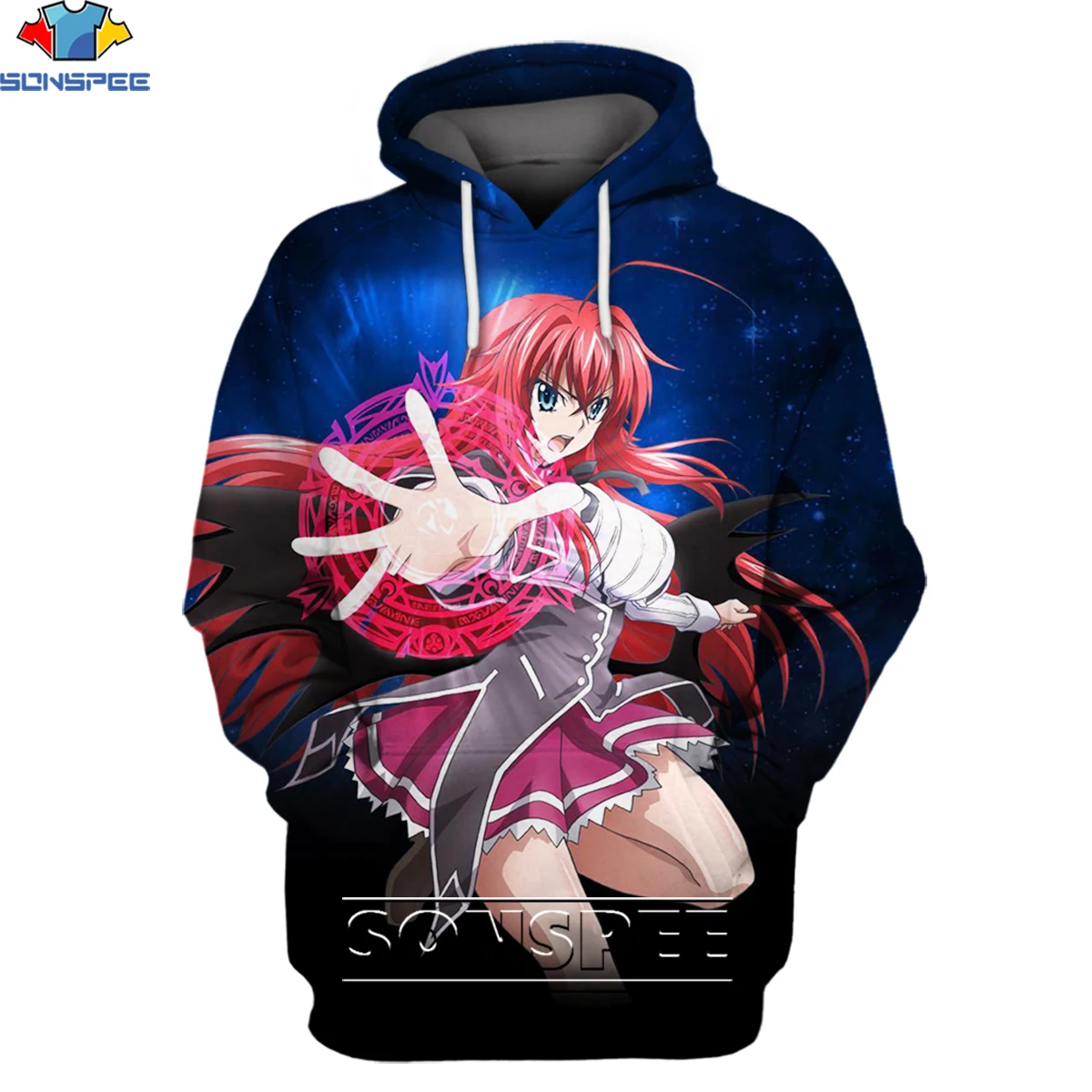 

SONSPEE Demon High School DxD Hoodies Anime Plaid Streetwear 3D Print Men Women Sexy Girl Rias Hoodie Man Clothing pullover Tops