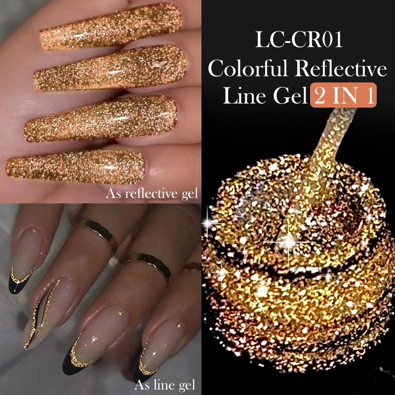 LILYCUTE 5 ml Super Bright Silver Metallic Painting Liner Gel Nagellack Zeichnung Streifen Graffiti Mirror Pull Line UV Gel Lack