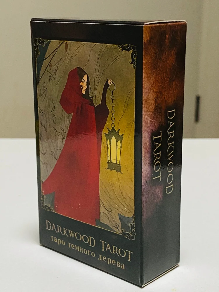 Tarotkarten aus dunklem Holz, russische Version, Divination Edition Deck, Brettspiele