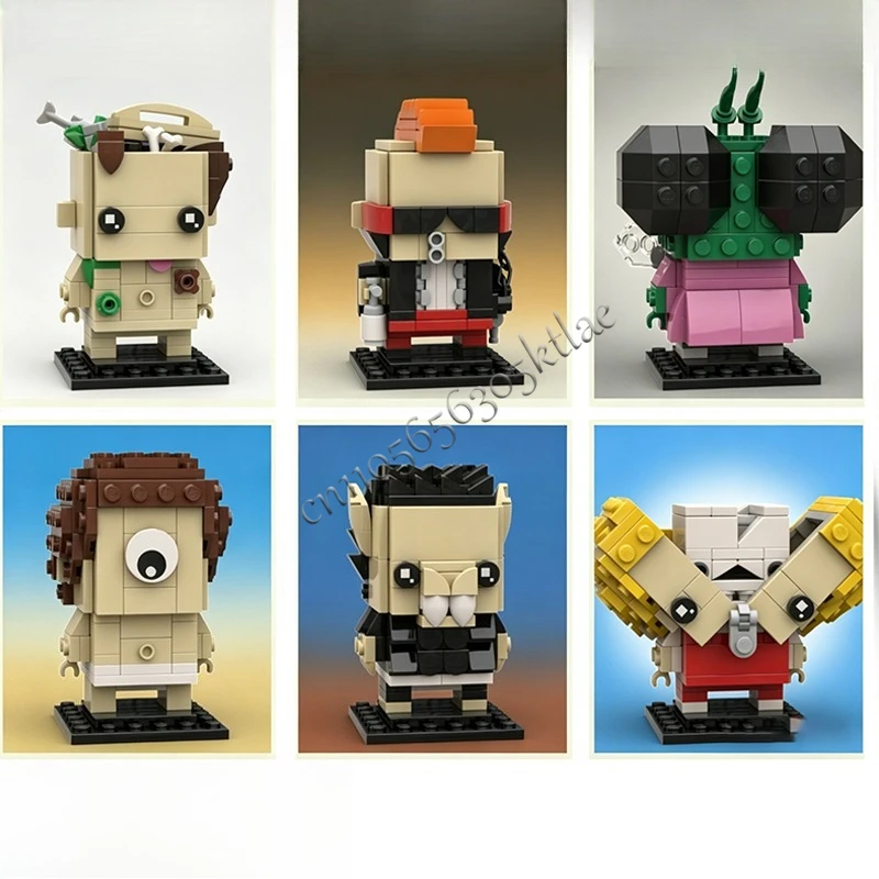 

986 PCS Garbage Can Series MOC 6-Piece Set Of Dolls Model Building Blocks Diy Assembly Bricks Toys For Children Christmas Gifts