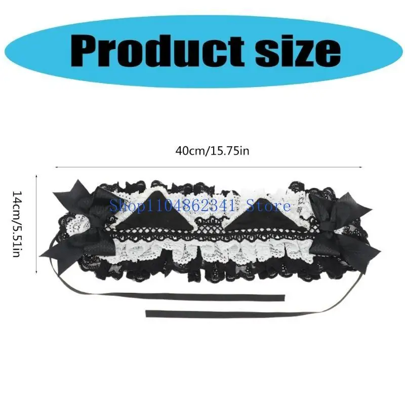 5asd rendas gatos orelha grampo cabelo com clipe empregada traje bandana festa headpiece masquerades acessórios anime