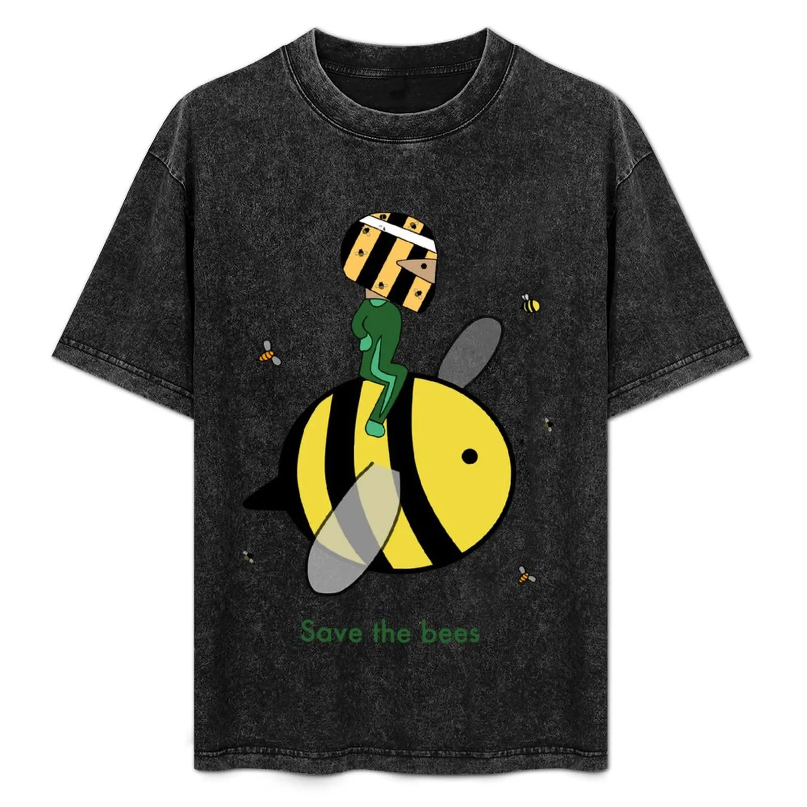 save-the-bees-f1-ドライバーの漫画風キャラクター-doodleanddrive-tシャツ-ビッグアンドトール-ベーシック-tシャツ