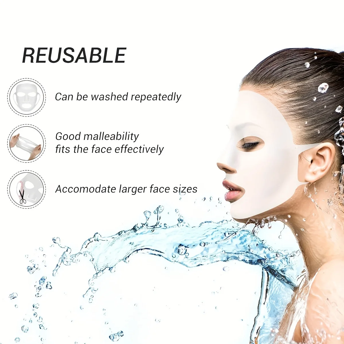 3D Silicone Mask Cover, Reusable - Ear-hanging Auxiliary Mask Moisturizing Firming Skincare Enhancement Tool, Facial Care Tool