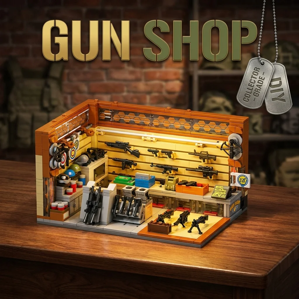 WW2 SWAT Military S House Gun Package Accessories Prison MOC Set Building Blocks Toys Compatible Classic Soldiers Bricks