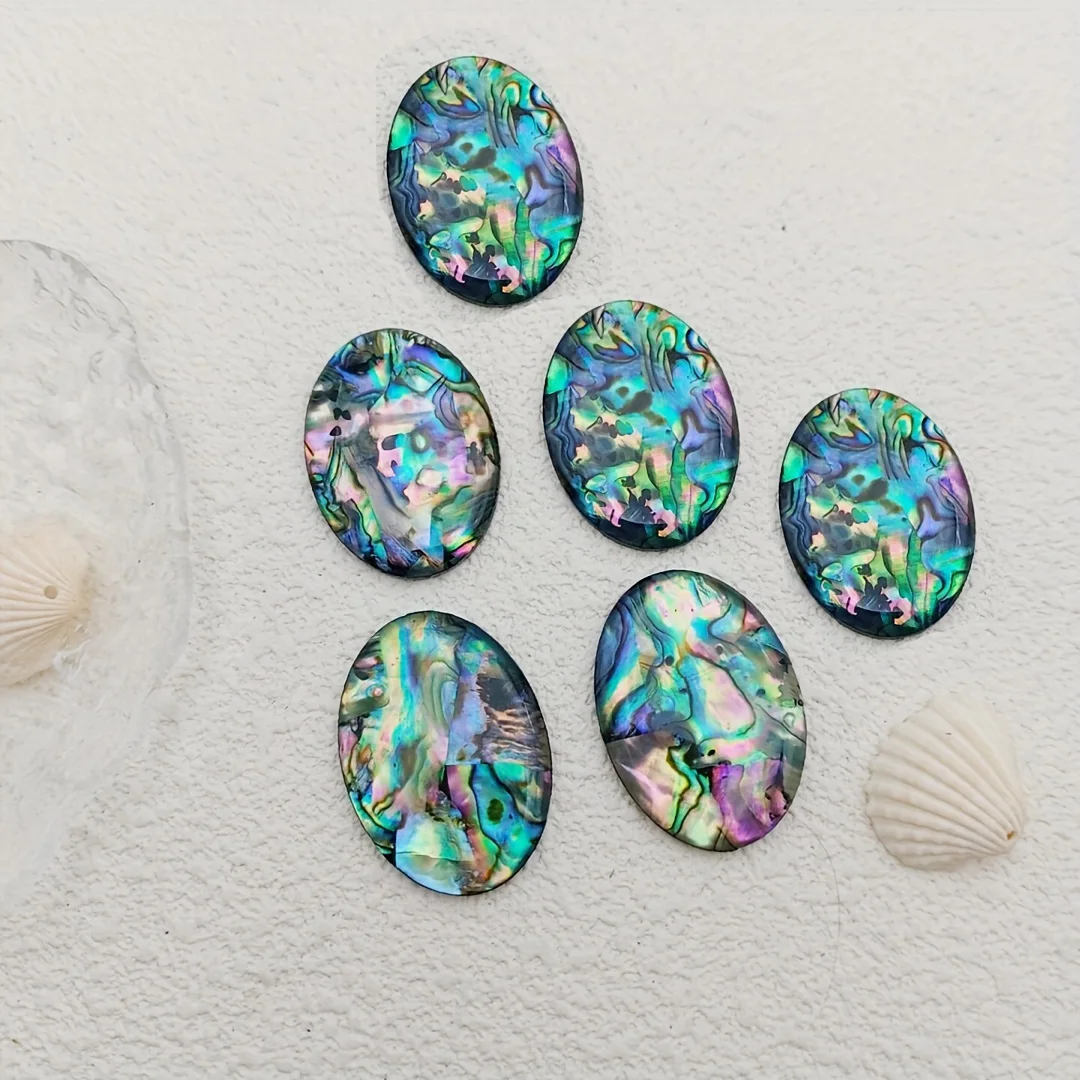 4pcs 30x20mm Hawaiian Design Abalone Veneer Cabs Charms for Jewelry DIY Making
