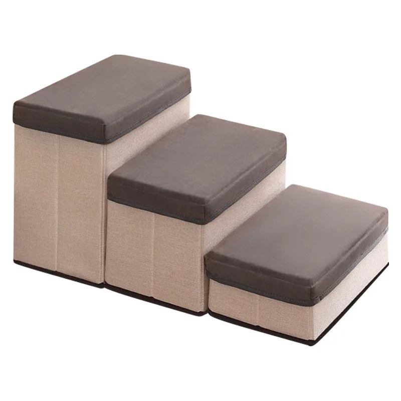

Portable Pet Steps Dog Stairs Climbing Ladder Steps 3-Tier Foldable Thickened Anti-slip Storable Dog Climbing Stairs for Bed