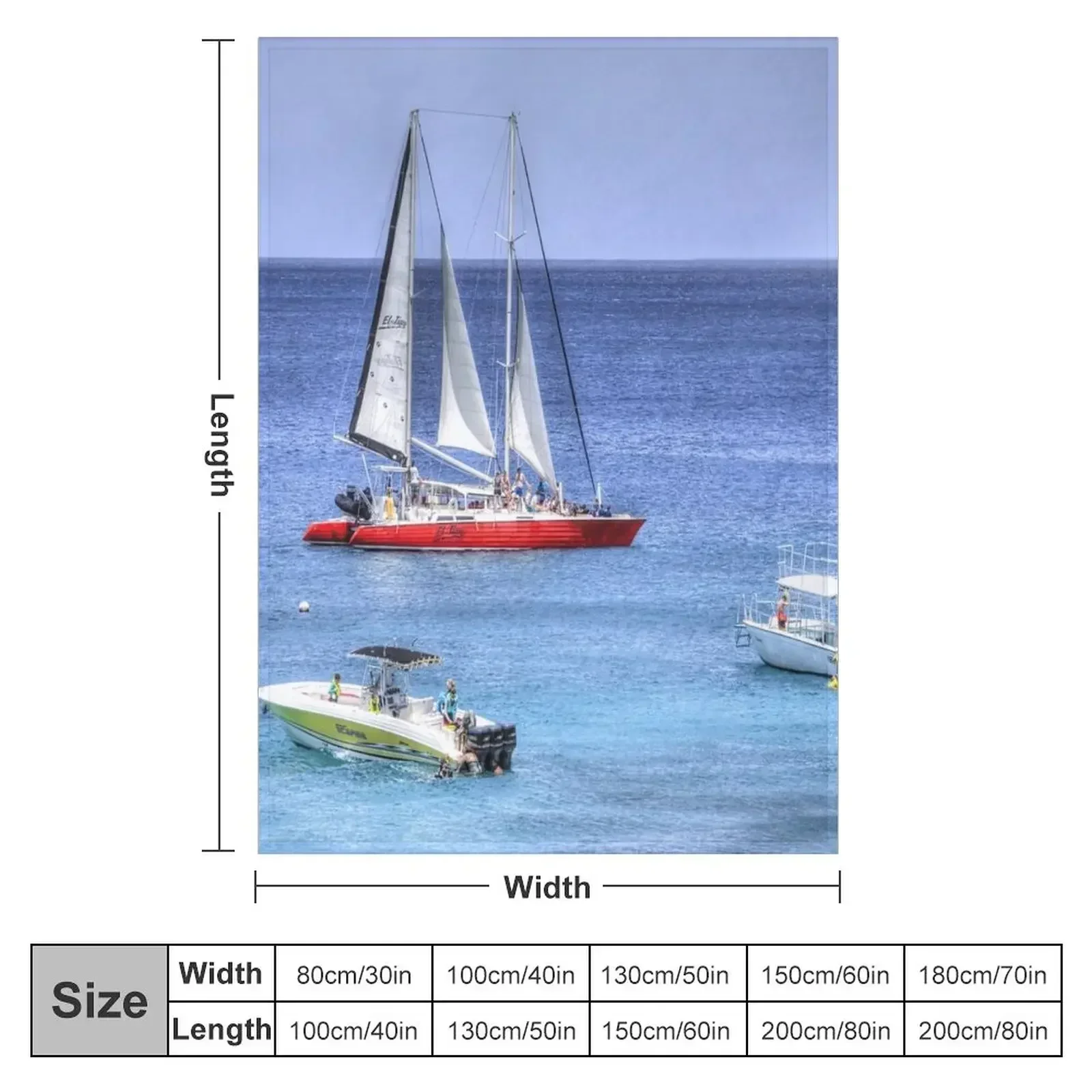 Barbados Blue Sea Catamaran Throw Blanket for sofa Personalized Gift Polar Decorative Throw Blankets