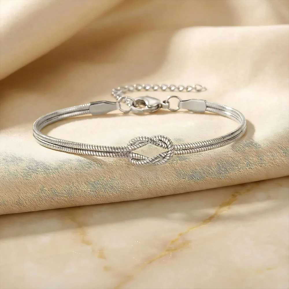 Fashion Simple Gold Plant Stainless Steel Snake Chain Bracelet for Women Men Colorfast MiniMalist Bracelets Jewelry