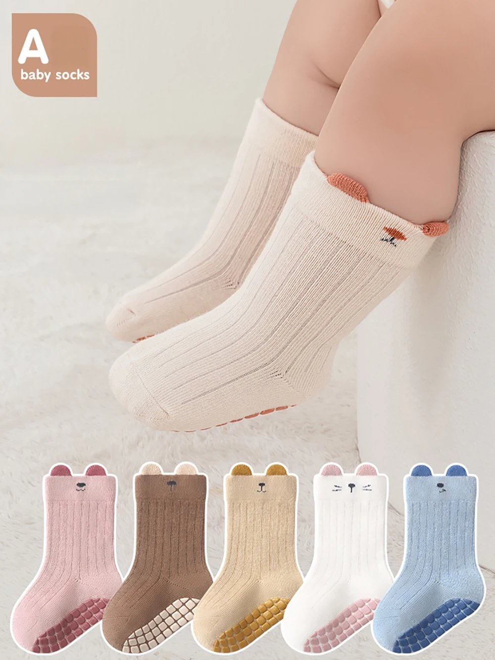 MILANCEL Child Socks 0-5T Non-slip Socks for Kids Cartoon Children's Socks 6 Colors Toddler Step Socks Thin Infant Girls' Socks
