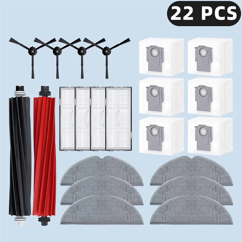 ABUS-For Roborock S8 Pro Ultra جهاز آلي لتنظيف الأتربة قطع غيار فرشاة جانبية رئيسية ممسحة وسادة فلتر HEPA ملحقات كيس الغبار