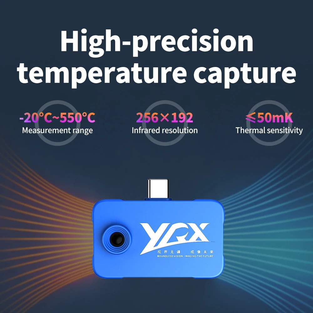 Infrared Thermal Camera 256x192 IR Resolution 25Hz -20-550°C Temperature Measurement PCB Detection for Android Smartphone CE