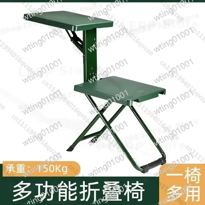 for Mustang Portable Folding Chair with Integrated Writing Desk Compact Outdoor Study Stool Multifunctional Space Saving