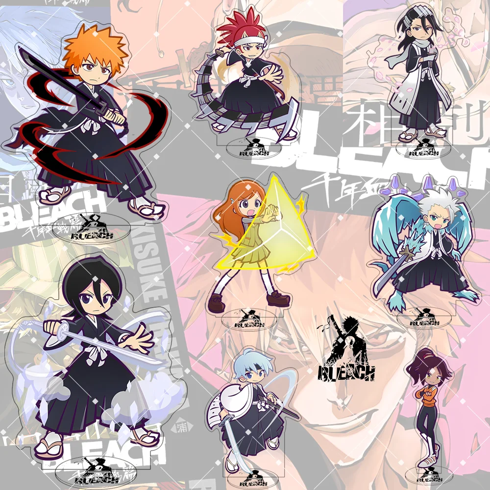 

Anime BLEACH 10CM Acrylic Stand keychain Anime Figure Ichigo Rukia Desk Decor Backpack Pendant Collection Gift For Anime Fans