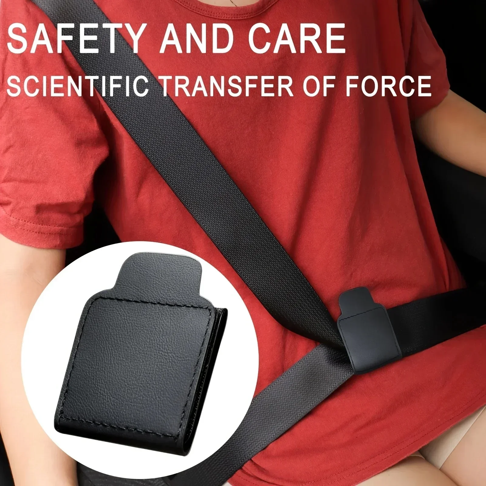 1/2pcs Car Seat Belt Adjuster PU Leather Seat Belt Limiter Fixed Clip Anti-stretching Neck Belly Child Protection Car Styling