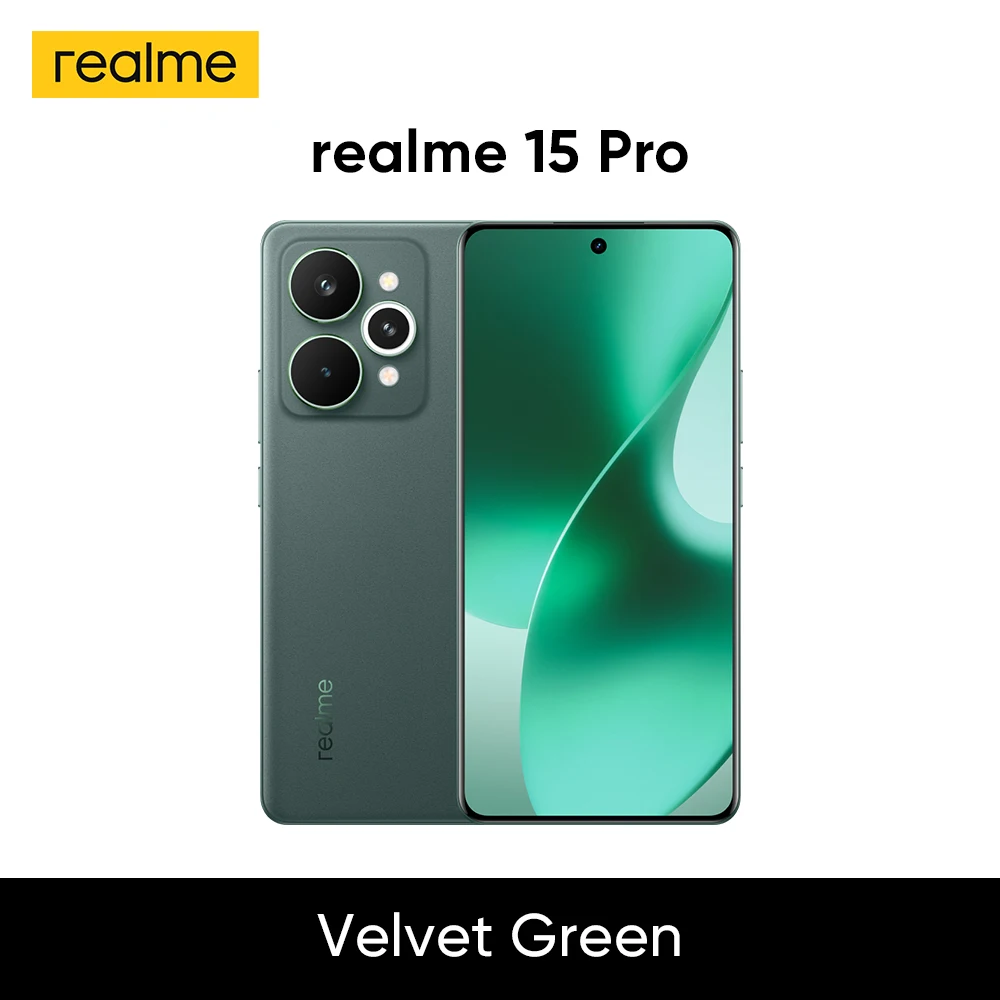 Wereldwijde versie realme 15 Pro 5G-smartphone Snapdragon 7 Gen 4-chip 144 Hz HyperGlow 4D Curve+ scherm 7000 mAh-batterij