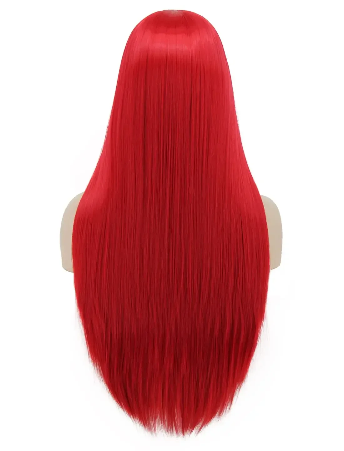 ixCostume, 이상한 크리스마스의 Mr. Jack 의상용 부드럽고 긴 붉은색 합성 가발