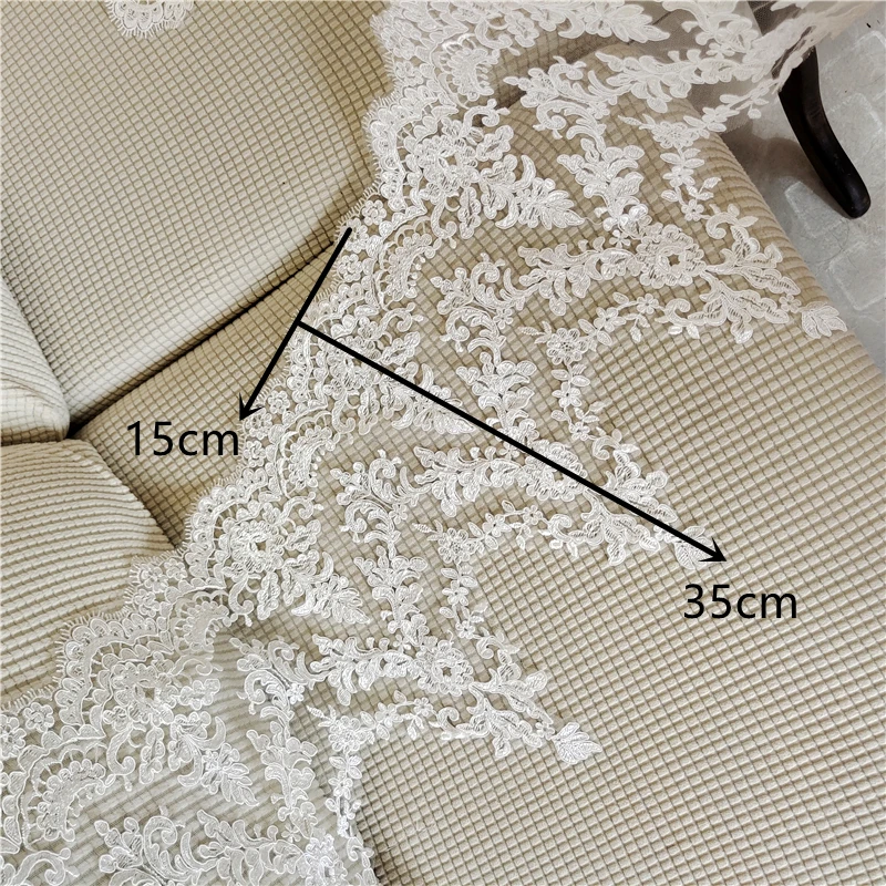 Border Embroidered Bridal Lace, Wedding Dress, Veil Skirt, DIY Sewing Accessories, 35cm Width