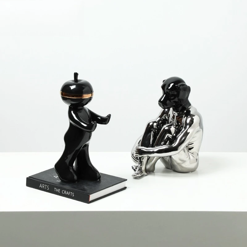 Creative Modern Light Luxury Abstract Alien Ceramic Ornament Model Room Living Room, Fun Accessories