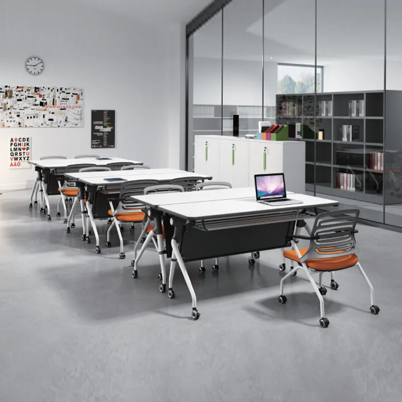 

Multifunctional training table Folding combination conference table Movable long table Own combination flap learning desk