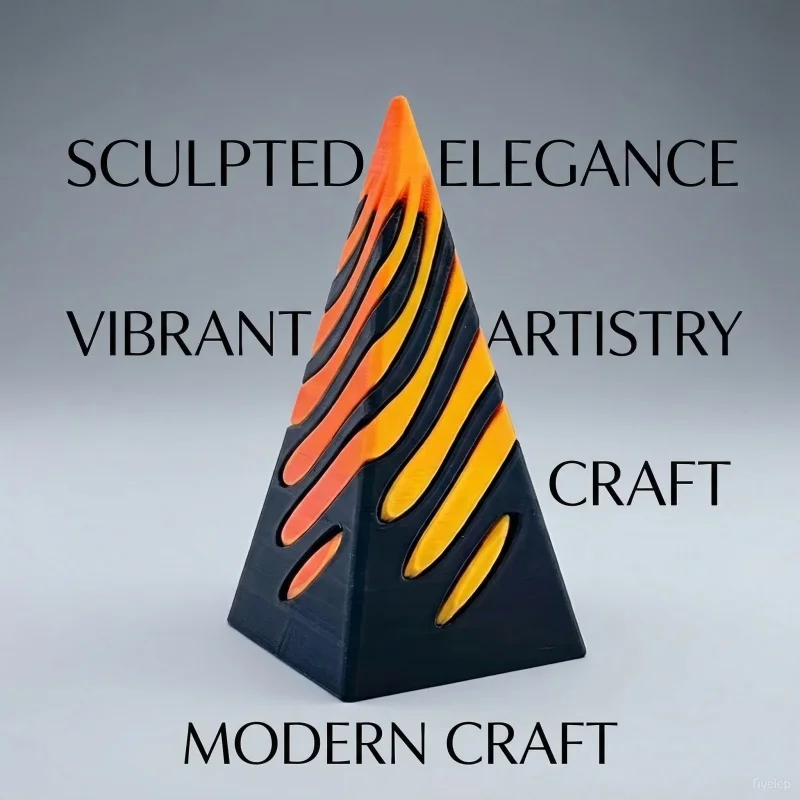 3D Printed Pyramid Sculpture Spiral Screw Spinning Fidget Toy Decompression Office Decor Focus Enhancement