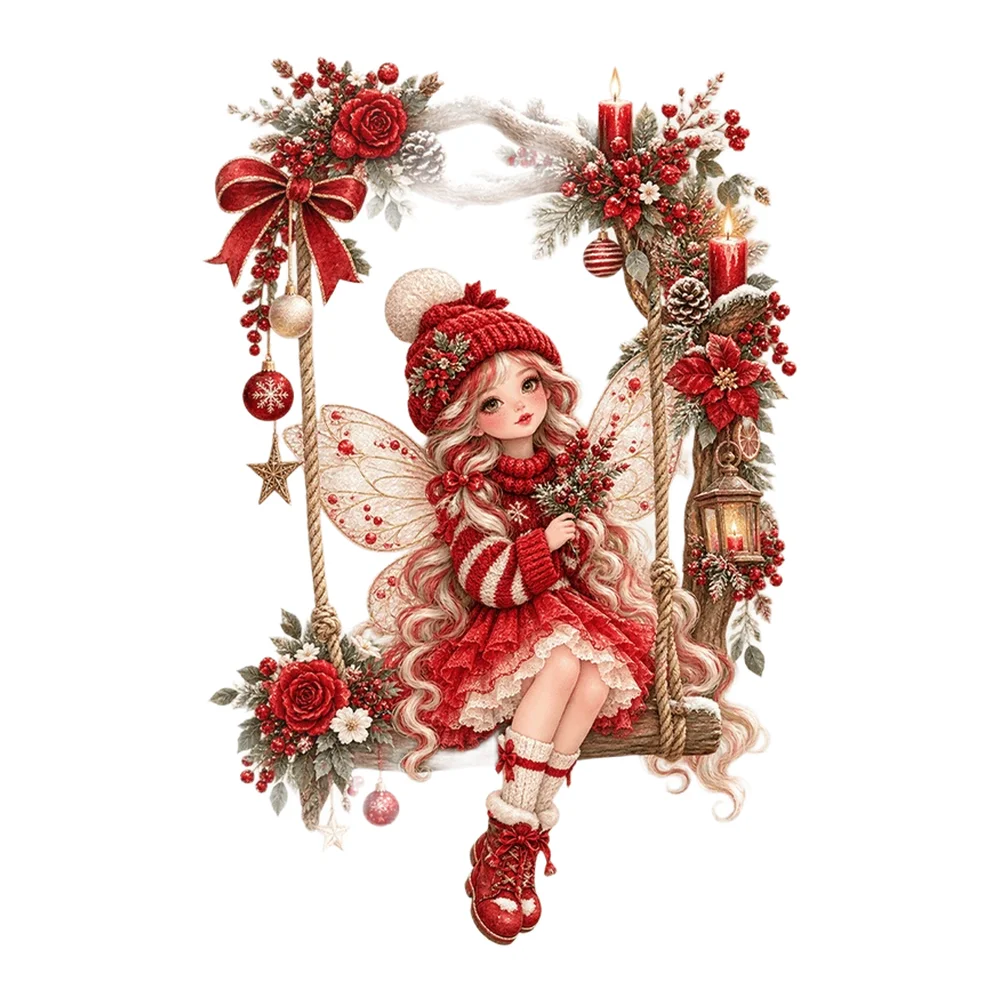 Fairy Swing PVC Wall Decal Vintage Design for Living Room Bedroom Decor 29x42cm Moisture Resistant Home Sticker